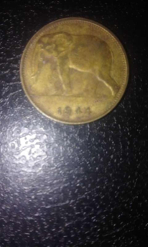 1944 1Fr from Bank van Belgish Congo