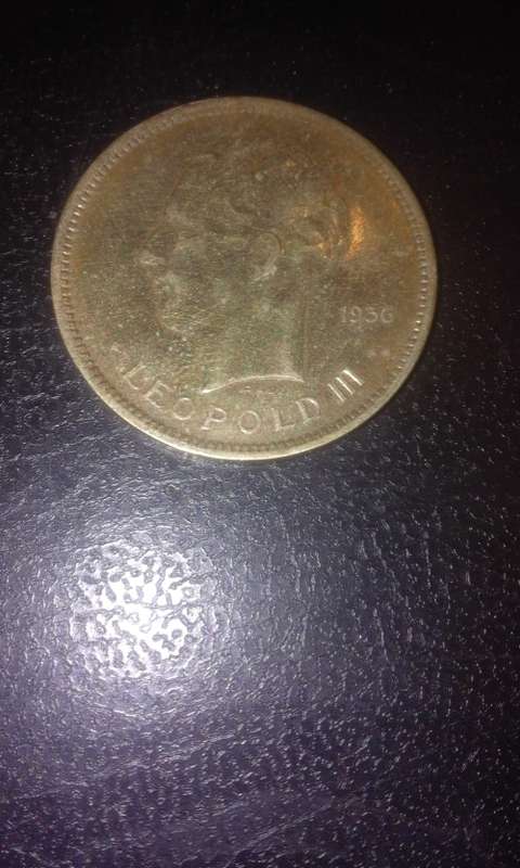 1936 5Fr from Bank van Belgish Congo