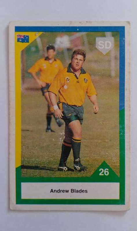 1992 sports deck rugby card no26 Andrew Blades Australia