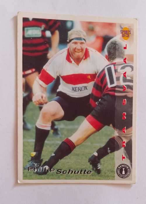 1994 sports deck rugby card no19 Phillip Schutte Transvaal Lions