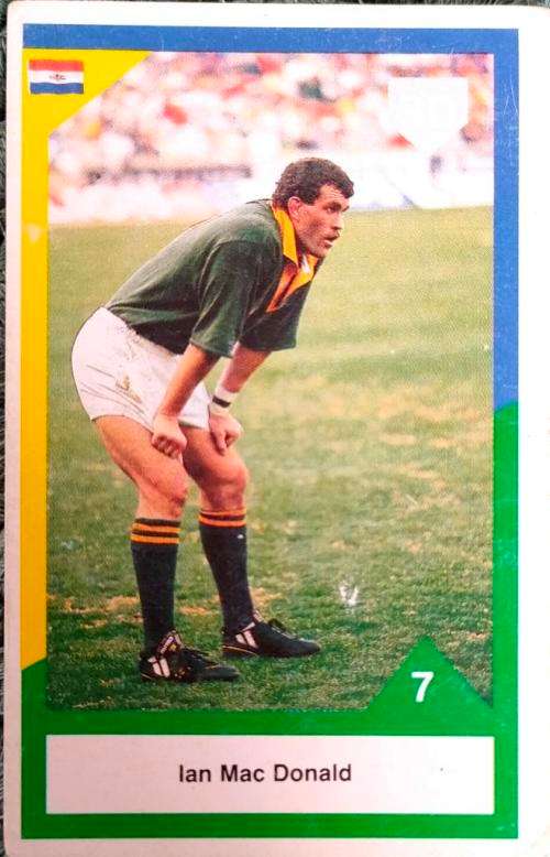1992 Bankfin rugby sports deck card South Africa versus Australia New Zealand card no 7 Ian Mac Dona