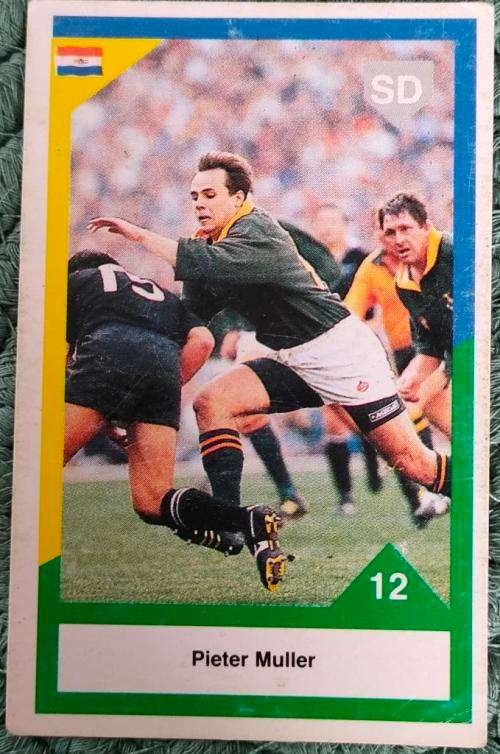 1992 Bankfin rugby sports deck card South Africa versus Australia New Zealand card no 12 Pieter Mull