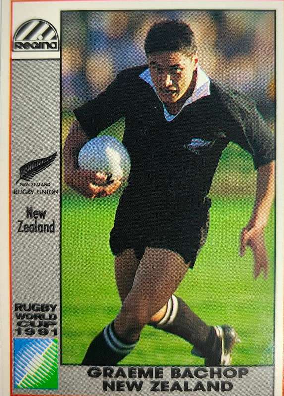 1991 REGINA RUGBY WORLD CUP GRAEME BACHOP NEW ZEALAND CARD 36