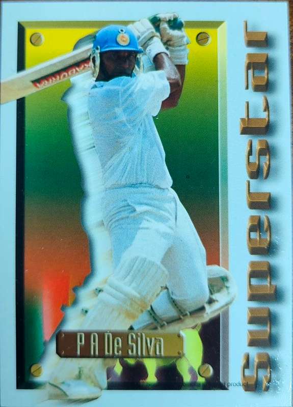 1997 SPORTS DECK CRICKET SUPERSTAR P A DE SILVA SRI LANKA CARD 62