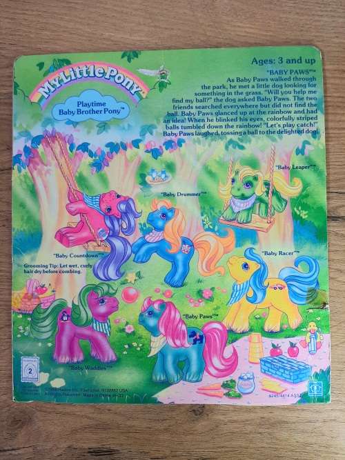My Little Pony G1 - Backcard for Playtime Baby Brother Pony Baby Paws