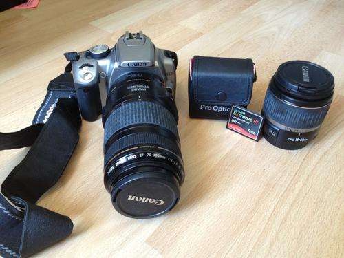 Canon 350d with original 70-300 IS USM, EFS 18-55, Sandisk 4GB eXtreme III , filter kit