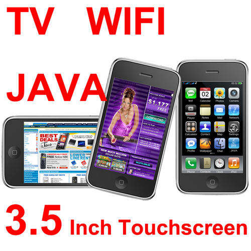 3.5" Touch Screen TV WIFI Quadband Dual SIM Cell Phone with JAVA & Motion Sensor BUILT IN TV TUNER