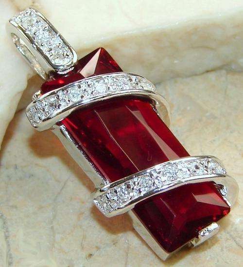 Personal Offer for Noelleen: Stunning Garnet & White Topaz Silver Pendant