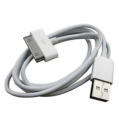 Apple 30pin Charging / Data sync usb cable for iPad 1/2/3, Iphone 3/4/4s, White 1.2m