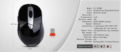 A4 TechÂ® G11 Wireless Mouse