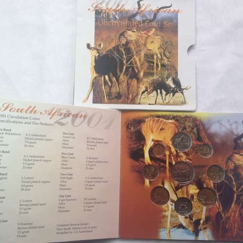 2001 UNCIRCULATED SOUTH AFRICA COIN SET ! BARGAIN !