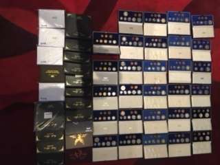 48 PROOF SETS ON AUCTION (except 2009). WHAT A FIND. LOW START. FROM 1965