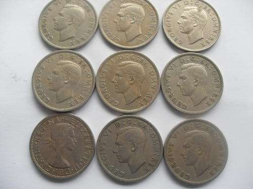 HALF CROWN X 9 COINS ! ONE BID TAKES ALL ! LOW START  !!!
