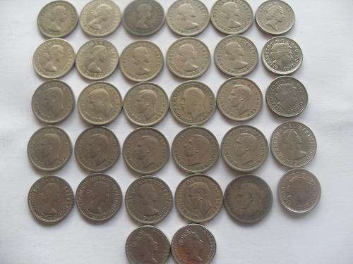 6D   SIXPENCE X 32 COINS ! ONE BID TAKES ALL ! LOW START  !!!