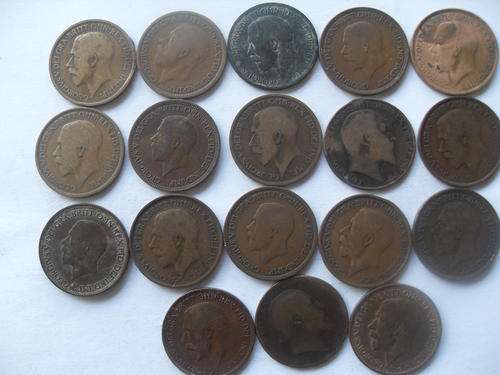 1/2D   HALF PENNY X 18 COINS ! 1902 TO 1936 . ONE BID TAKES ALL ! LOW START  !!!