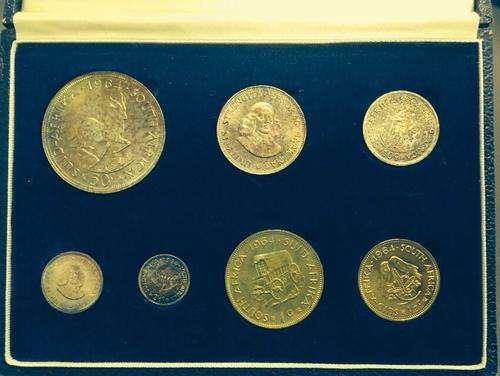 BARGAIN !!! 1964 SOUTH AFRICA SHORT PROOF SET IN BLUE MINT BOX !!! LOW START ! VALUE OVER R1500 !