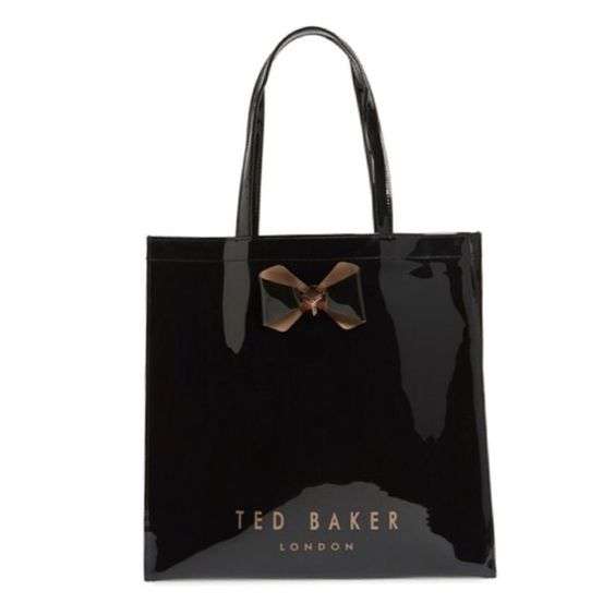 Black Ted Baker Shopper with Purple bow