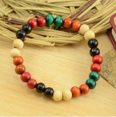 Ethnic style series of new color wooden bead stretch bracelet lap small beads