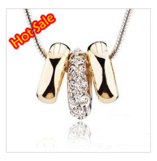 Rhinestone Crystal 3 Vintage Round Necklaces & Pendants Fashion Jewelry for women