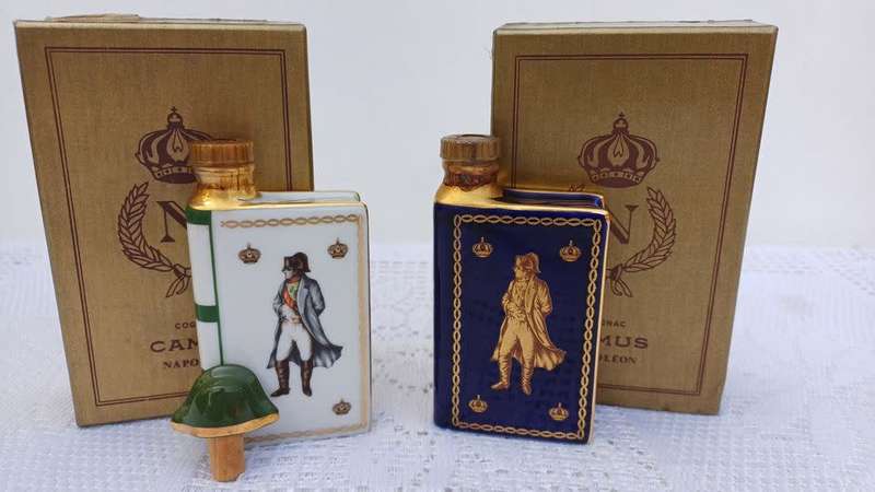 Vintage 1969 Limoges Castel French Porcelain Camus Napoleon Cognac Flask