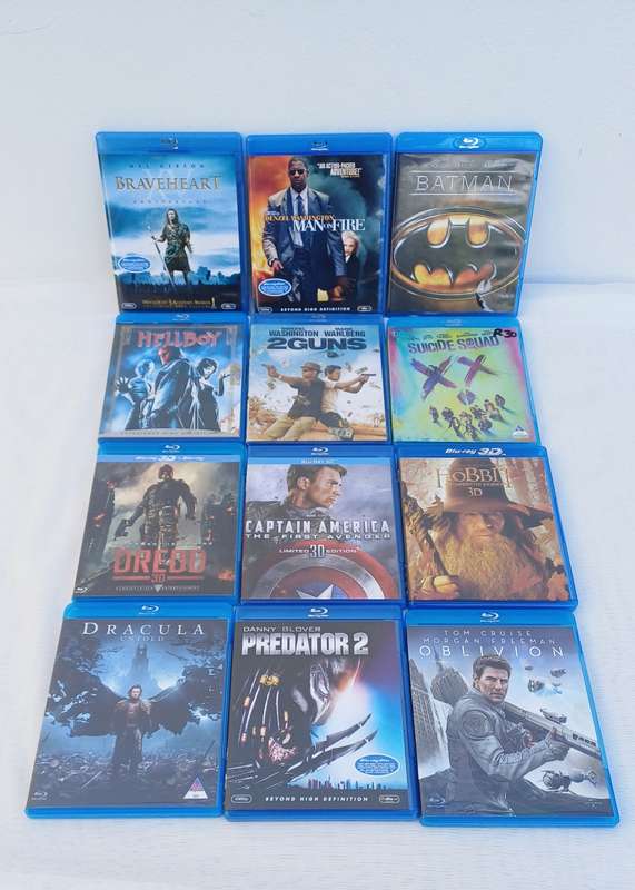 Bundle of 12 Blu Ray DVD's + 3D Active Glasses