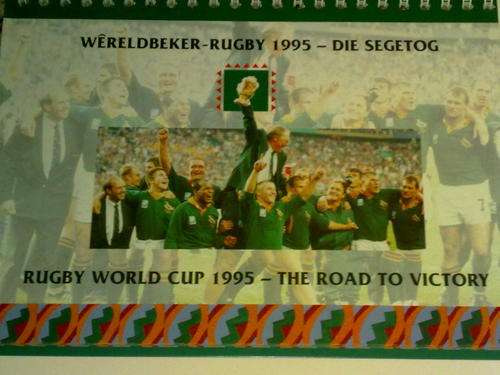 RARE 1995 RUGBY WORLDCUP ROAD TO VICTORY - CALENDER!!! @ GIVE AWAY!!!