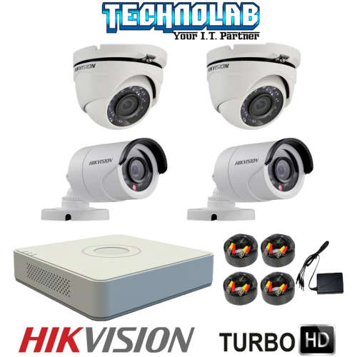 HIKVISION 4CH DVR AND 4 CAMERA DIY KIT - 720P with 1 TB SATA Hard Drive