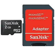 SanDisk 2GB Memory Card with Adapter