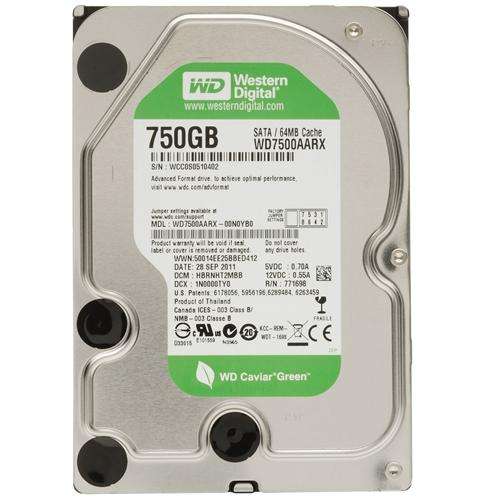 Western Digital Caviar Green 3.5" 750gb SATA3 7200RPM Hard Disk Drive