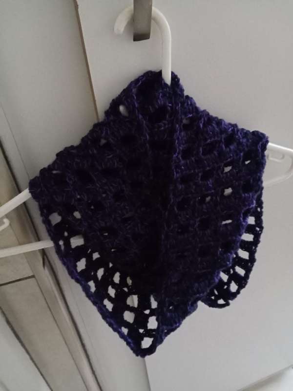 Navy/Purple Lace Crochet Cowl