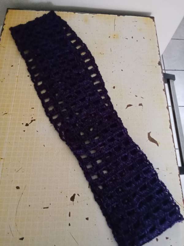 Navy/Purple Lace Crochet Cowl