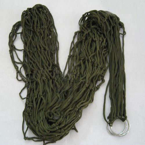 Portable Nylon Hammock Hanging Mesh Sleeping Bed Swing Outdoor Camping - Green