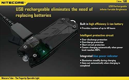 Nitecore TUBE (clear) 45 lumen USB rechargeable LED keychain light