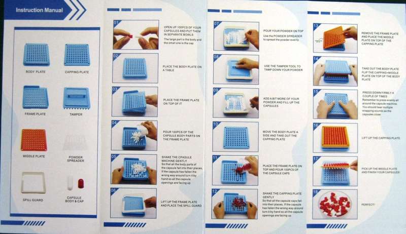 Capsule filler size 00 - 100 hole