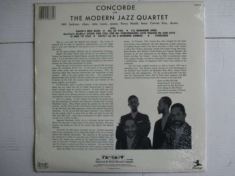 CONCORDE - THE MODERN JAZZ QUARTET - RSA EX / EX SEALED