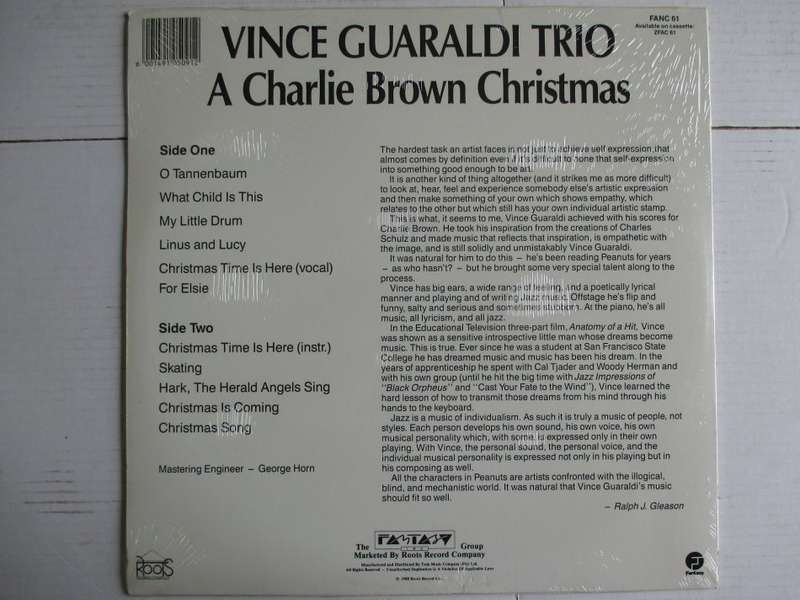 A CHARLIE BROWN CHRISTMAS - VINCE GUARALDI TRIO - RSA EX / EX SEALED