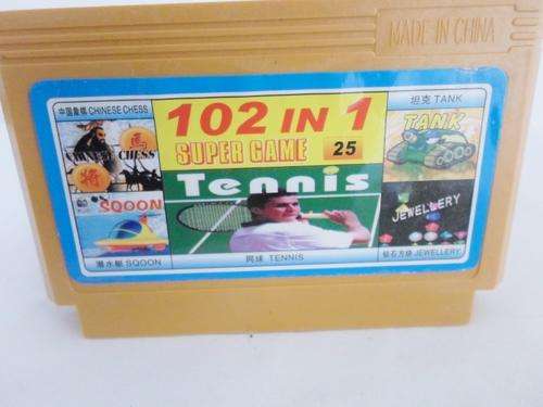 "Brand New"Classic 8 Bit, 102 in 1 TV Game Cartridge - Tennis, Sqoon, Jewellery & More !