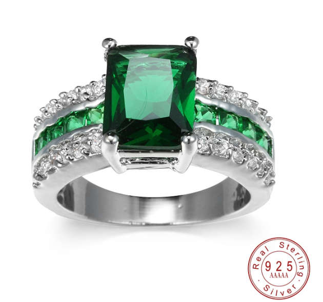 **Brand New** Solid 925 Sterling Silver, AAA Emerald Stone ~ CraZe R1 Auction !
