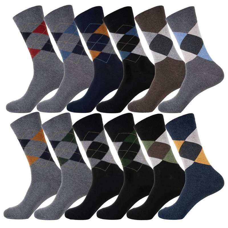 12 Pairs Top Quality Casual/Business Cotton Socks - Various Colours