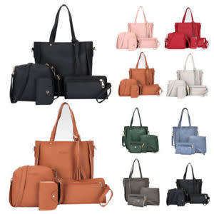 **New** 4 Pc Ladies Stylish Hand Bag Set - Various Colours - Lock Down Special !