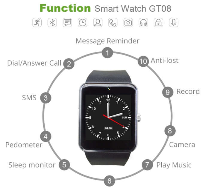 **Brand New** GT08 Smartwatch | Sim Slot | SD Card Slot | Bluetooth | Camera ~ CrAze Auction !