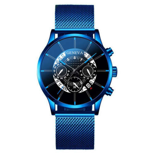 **New** Geneva Sylish Mens Business Watch, Large Dial, Alloy Mesh Strap 6 Colours ~ CrAze Auction !