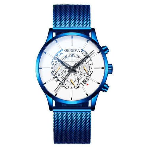 **New** Geneva Sylish Mens Business Watch, Large Dial, Alloy Mesh Strap 6 Colours ~ CrAze Auction !