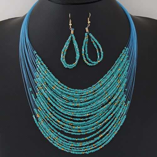 Crusader Beads Stylish Necklace and Earring Set - 4 Colours - CrAze Auction !