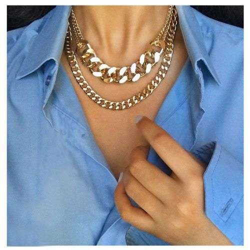 **New** Pendant Style Thick double Layer GP Necklace ~ CrAze Auction !