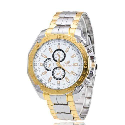 **New** Orlando Large Dial Mens Stainless Steel Business Watch, 4 Colours ~ Lowest Price !