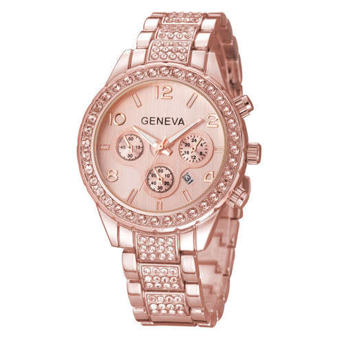 **New** Diamond Inlay Band Geneva Ladies Watch, 3 Colours ~ CrAze Auction !