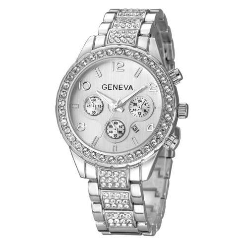 **New** Diamond Inlay Band Geneva Ladies Watch, 3 Colours ~ CrAze Auction !