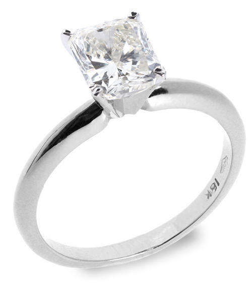 1.02 CT G/VS2 RADIANT DIAMOND SOLITAIRE RING 14K W GOLD