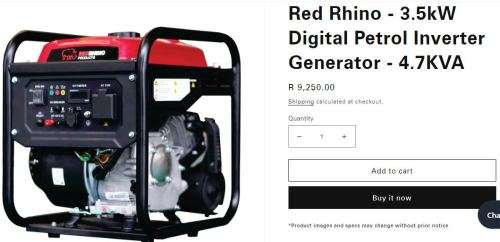 Red Rhino - 3.5kW Digital Petrol Inverter Generator - 4.7KVA **Last Minute Listing**